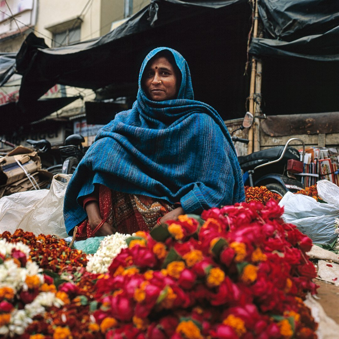Woman selling vegetables at Dolac market in Zagreb